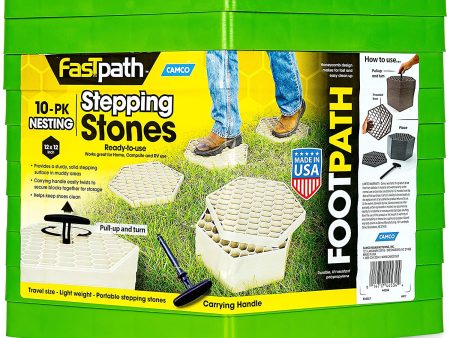 WEN  RV Travel FastPath Portable Stepping Blocks | Ideal For Providing a Sturdy, Solid Stepping Surface in Muddy Areas | Stackable | Charcoal, 10-Pack (44530) For Discount