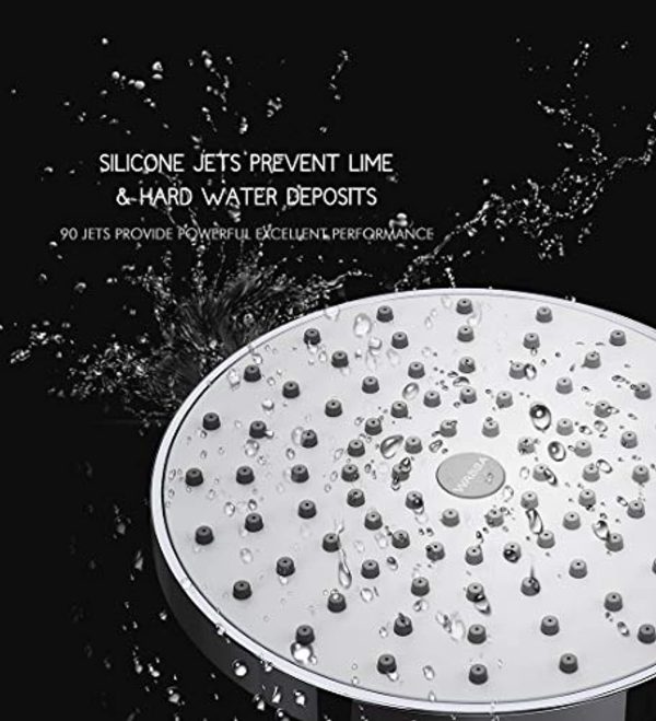 WASSA Shower Head - 6 Inch Anti-Leak Anti-Clog Fixed Rain Showerhead - Rainfall Spray Relaxation and Spa - Metal Swivel Ball Joint (Silver) Hot on Sale