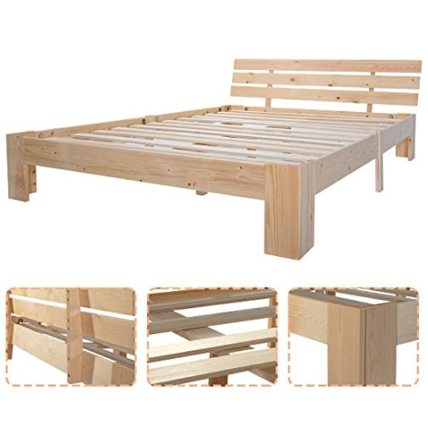 ZINUS Allen Mid Century Wood Platform Bed Frame   Solid Wood Foundation   Wood Slat Support   No Box Spring Needed   Easy Assembly, Queen Sale