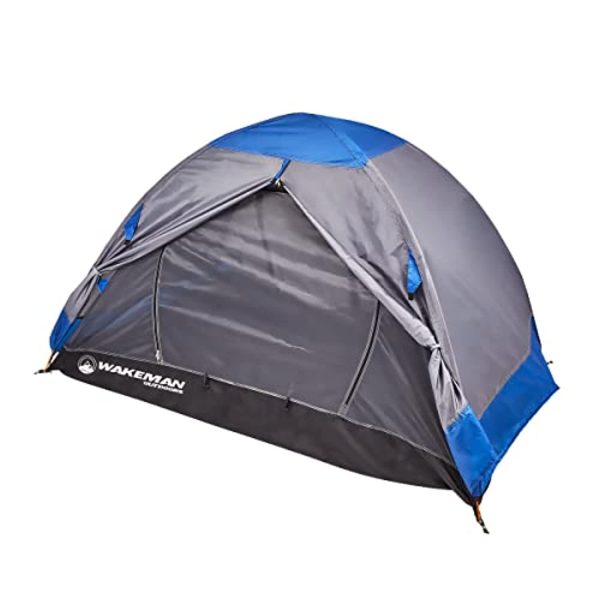 Wakeman 2-Person Backpacking Tent- Waterproof Floor & Rain Fly, Taped Seams & Carry Bag- Lightweight for Backcountry Camping & Hiking Supply