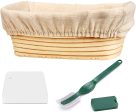 WERTIOO 9 Inch Proofing Basket,WERTIOO Bread Proofing Basket + Bread Lame +Dough Scraper+ Linen Liner Cloth for Professional & Home Bakers Supply