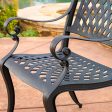 WENHAUS Knight Home Hallandale Outdoor Cast Aluminum Chairs, 2-Pcs Set, Black Sand Cheap