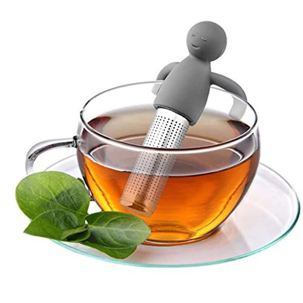 XFHR 6 Silicone Human-Shaped Tea Strainer Stainless Steel 304 Tea Leak Tea Bag Tea Leak Tea Filter Fashion