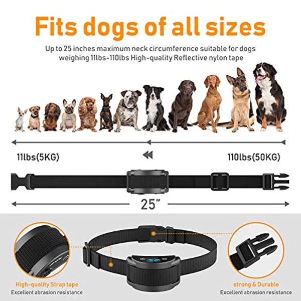 Nykuri Dog Bark Collar Rechargeable, No Barking Control Dog Shock Collar with 5 Adjustable Sensitivity and Intensity Beep Vibration, Dog Training Anti Barking Collar for S M L Dogs Online Hot Sale