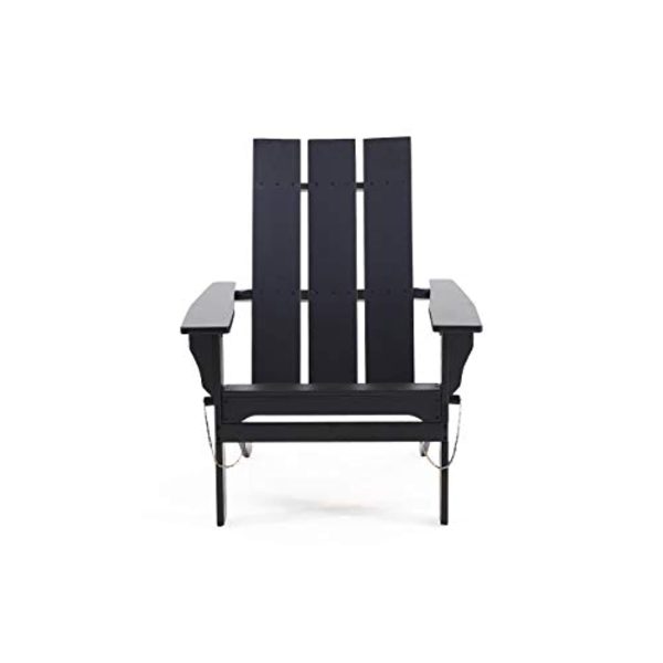 WENHAUS  Knight Home 312650 Aberdeen Outdoor Contemporary Acacia Wood Foldable Adirondack Chair, Black Cheap