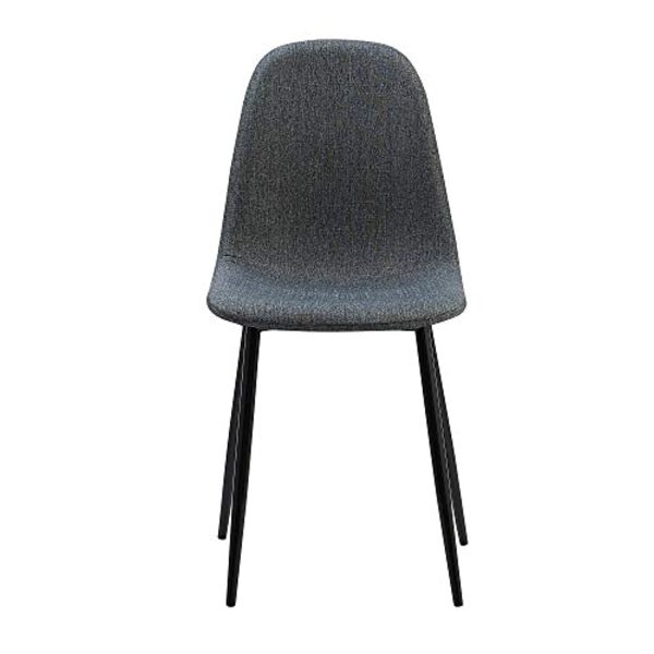 Versanora Minimalista Dining Chairs Dark Grey Fabric Black Leg Online Hot Sale