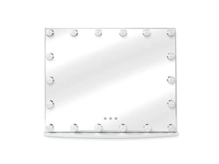 Evuioas White Vanity 18 LED, 25  Inch Hollywood Lighted Makeup Mirror for Bedroom or Dressing Room, Wall Mounted or Tabletop, 25.39  X 20.59   X 5.43 Online