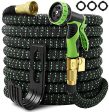 Vezane  Garden Hose Expandable 50ft, Water Hose With 10 Function Spray Nozzle, Heavy Duty Flexible Hose,3 4  Solid Brass Connectors,Lightweight No-Kink Flexible Water Hose Supply