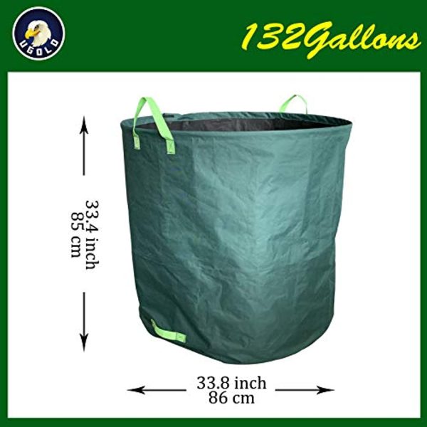 Ugold Fabric Reusable Yard Waste Bag, Leaf Bag, Work for Garden, Lawn and Patio, Clean Up Leaves and Waste (132 Gallons) Hot on Sale