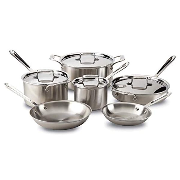 XINLEO  Brushed D5 Stainless Cookware Set, Pots and Pans, 5-Ply Stainless Steel, Professional Grade, 10-Piece - 8400001085 Cheap