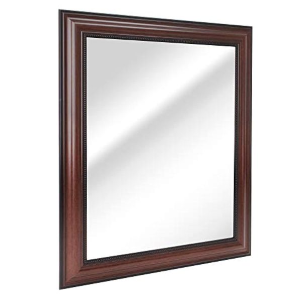 Trvone 8537 Wall Mirror, 28 x 34, Cherry Online now