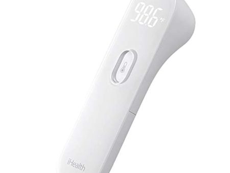 iHealth No-Touch Forehead Thermometer, Digital Infrared Thermometer for Adults and Kids, Touchless Baby Thermometer with 3 Ultra-Sensitive Sensors, Large LED Display and Gentle Vibration Alert (PT3) Discount