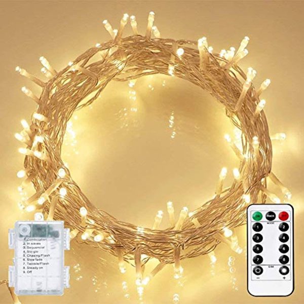 Unihoh Fairy Lights Battery Powered, 80 LEDs 33ft Waterproof Outdoor String Lights with Timer and 8 Lighting Modes for Bedroom Wedding Party Christmas Garden Patio Decoration (Warm White) Online now