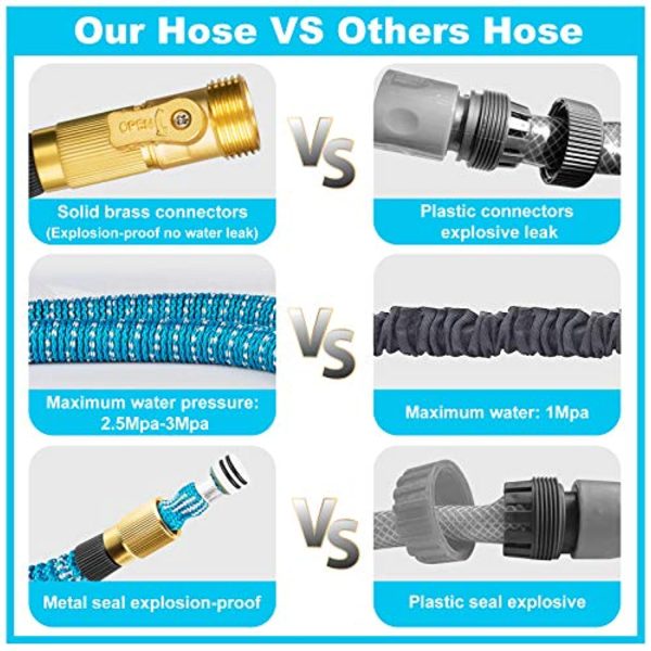 Unywarse 100ft Garden Hose Expandable Water Hose, Expanding Garden Pipe with 10 Function Zinc Nozzle, Solid Brass Fittings, Extra Strength Fabric, Lightweight Flexible Yard Hose for Watering Online Hot Sale