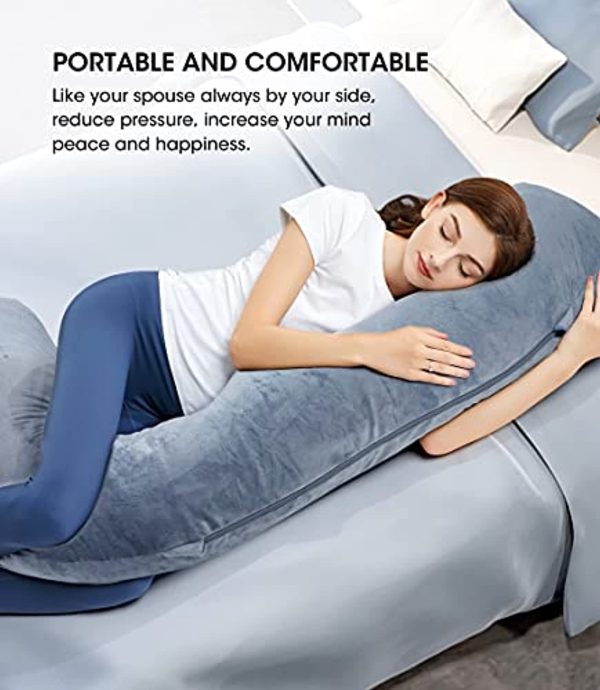 Vanlord Pregnancy Pillows, OTTOLIVES Maternity Pillow with Comfortable Cover, J-Shaped Soft Body Pillow for Pregnant Women, Pregnancy Pillows for Side Sleeping, Head, Neck, Belly Support Discount