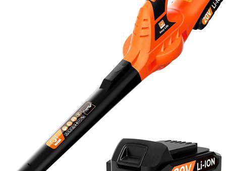 VacLife Leaf Blower, 20V Cordless Leaf Blower with Powerful Motor & Long Runtime, Lightweight Leaf Blower with 2 Airflow Modes for Snow Blowing & Lawn Care, Model: LB-570, Orange (VL707) Fashion