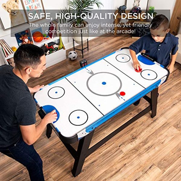 Best Choice Products 58in Mid-Size Arcade Style Air Hockey Table for Game Room, Home, Office w  2 Pucks, 2 Pushers, Digital LED Score Board, Powerful 12V Motor, Carrying Bag Online Sale