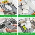 Wisdays Roll Up Dish Drying Rack, Large 20.5 (L) x 13 (W) Roll-up Multi-Use Over The Sink Drying Draining Silicon Coated Steel Solid Round Rods Online Hot Sale