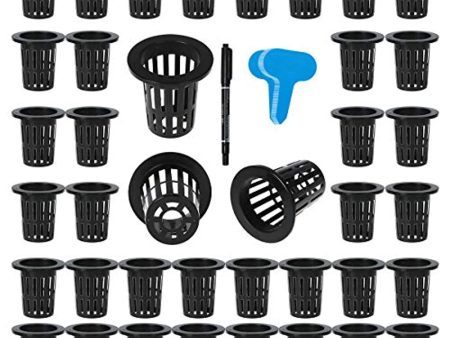 UltraOutlet 50 Pack 2 in Net Pots for Hydroponics Wide Lip Net Cups Basket Mesh Pot Aeroponic Aquaponics Orchid Plant Grow with 50 Pcs Plant Labels and 1 Mark Pen Hot on Sale