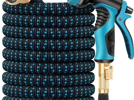 Unywarse Garden Hose Expandable Water Hose with 9 Function Spray Nozzle, Leakproof Expanding Flexible Outdoor Yard Hose with Solid Brass Fittings, Extra Strength 3750D Durable Car Wash Hose Pipe(25ft) Supply