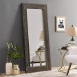 Trvone Full Length Dressing Mirror Wood Floor Mirror Solid Wood Frame Mirror with Standing Holder Wooden Frame Vertical and Horizontal Hanging Mirror Wall Decor (58 x24 , Charcoal Baked) Fashion