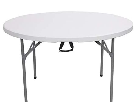 Trlec 48inch Round Folding Table Outdoor Folding Utility Table White.Its Perfect for Offices, Schools, Gardens, Guards and More（White） For Discount