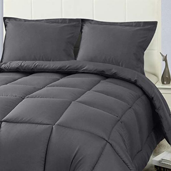 Utopia Bedding Queen Comforter Duvet Insert Grey - Quilted Comforter with Corner Tabs - Plush Siliconized Fiberfill, Box Stitched Down Alternative Comforter, Machine Washable For Sale