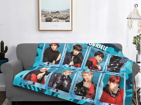 Ultra Soft Light Weight Kpop Band Throw Blanket Air Conditioning Blanket Comfy Fluffy Quilt for Bed Couch Sofa Living Room Picnic 50x40 60x50 80x60 Inches Supply