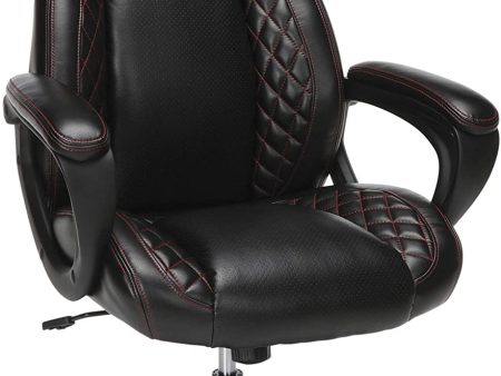 WESTERN COMFORT Collection Racing Style SofThread Leather High Back Office Chair, White Online now