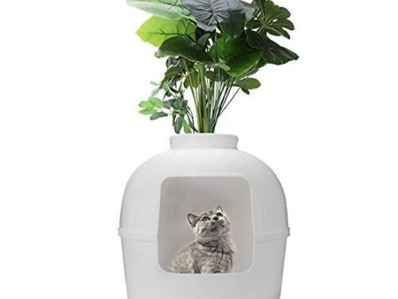 Bundle & Bliss cat Litter Box, Multifunctional Hidden Litter Box Tray with Plant Pot Cats Pets Hooded Plastic Litter Tray for Small pet… Discount