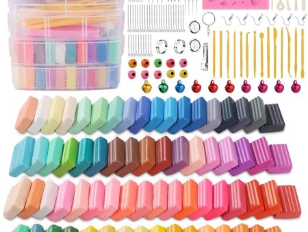 Klhamky Polymer Clay 70 Colors 0.7 oz Block Soft Oven Bake Modeling Clay Kit, 19 Creation Tools and 10 Kinds of Accessories, Ideal DIY Clay Kids Gifts Art Set for Boys Girls on Sale