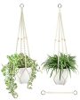 XFHR Macrame Plant Hanger Indoor Set Medium Extendable. (2) 35  Planter Hangers, Hooks with Hanging Plant Holder Extender! Two Macrame Plant Hangers Indoor Window Plant Hanger for 5-10  Pots. on Sale