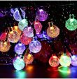 UPOOM Solar String Lights Garden 50 LED 24Ft Outdoor String Lights Multi-Colored Waterproof Crystal Ball Fairy Lights, Decoration Lighting for Home, Garden, Patio, Yard, Christmas Discount