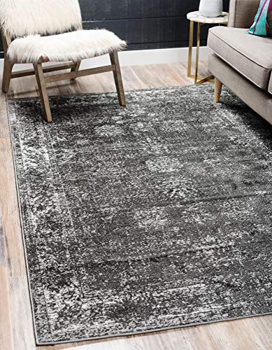 Unique Loom Sofia Collection Area Traditional Vintage Rug, French Inspired Perfect for All Home Décor, 9  0 x 12  0 Rectangular, Gray Supply