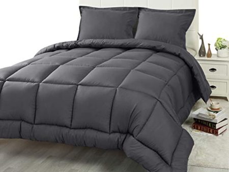 Utopia Bedding Queen Comforter Duvet Insert Grey - Quilted Comforter with Corner Tabs - Plush Siliconized Fiberfill, Box Stitched Down Alternative Comforter, Machine Washable For Sale